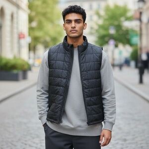 Holloway Lightweight Black Zip Up Quilted Vest Size L & XL